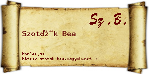 Szoták Bea névjegykártya